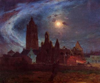 Ferdinand Loyen Du Puigaudeau : The Bourg de Batz Church under the Moon